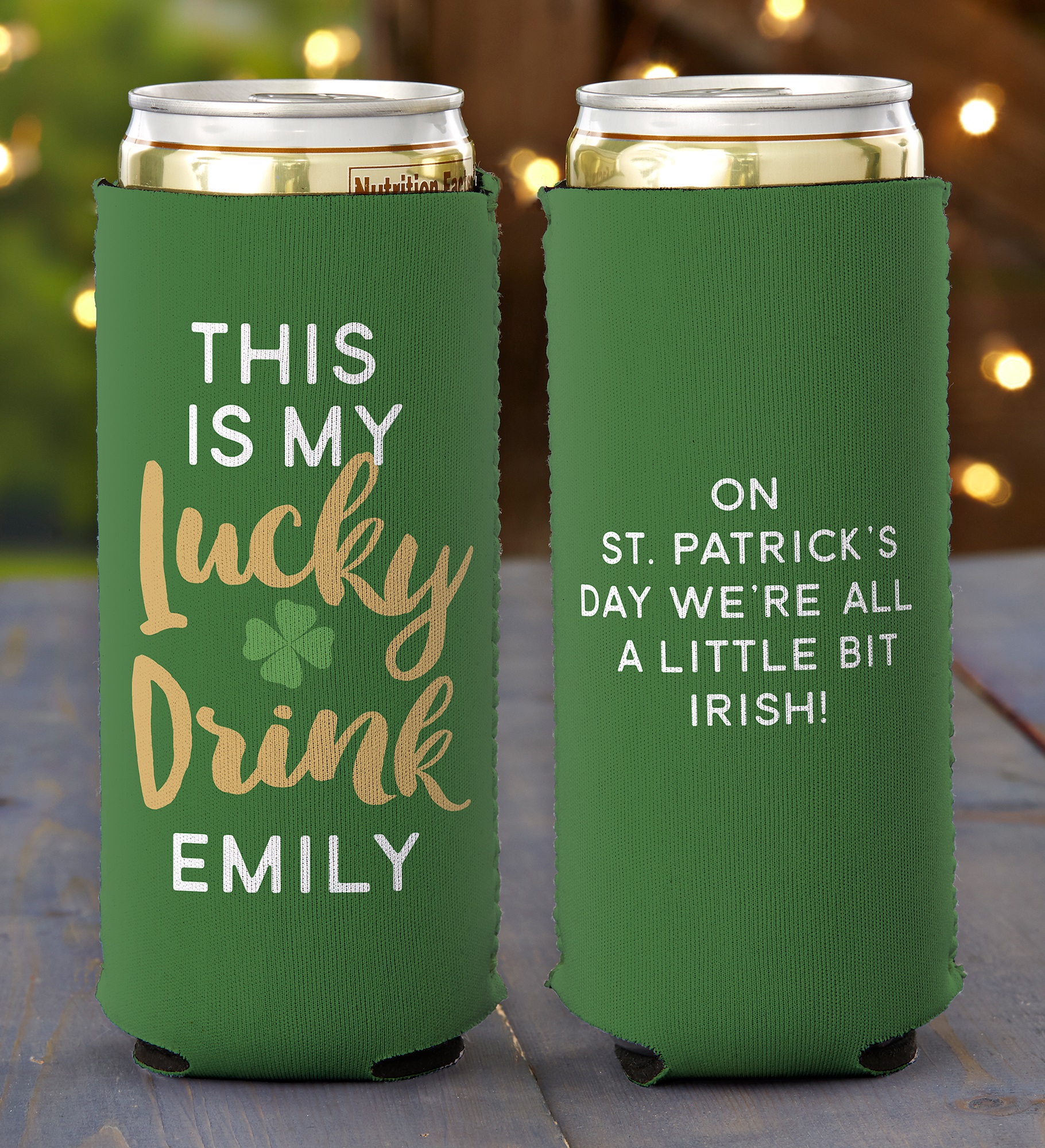 This Is My Lucky Drink Personalized Slim Can Cooler